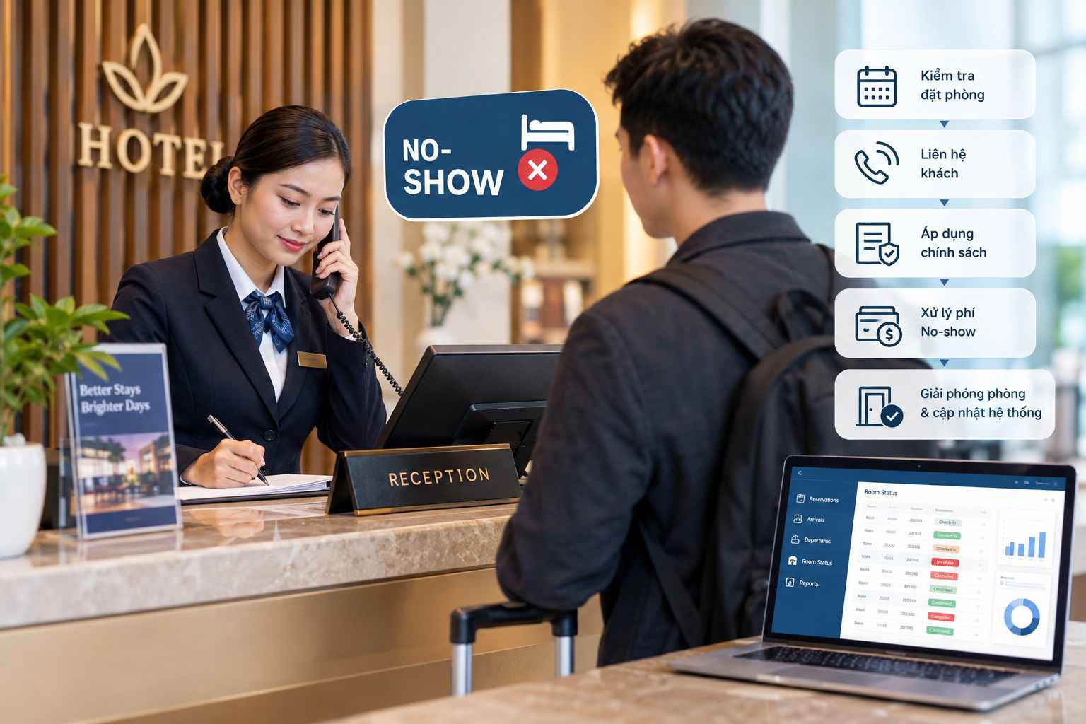 No-show là gì? Cách xử lý khách không đến nhận phòng khách sạn hiệu quả
